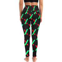 PulseX Black All Over Print High Waist Leggings with Pockets