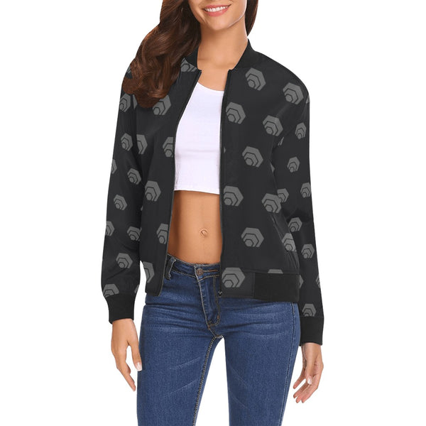 Hex Black & Grey Women's All Over Print Casual Jacket