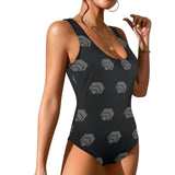 Hex Black & Grey Women's Low Back One Piece Swimsuit