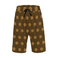 Hex Brown & Tan Men's All Over Print Casual Shorts