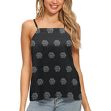 Hex Black & Grey Women's Loose Fit Adjustable Halter Neck Tank Top