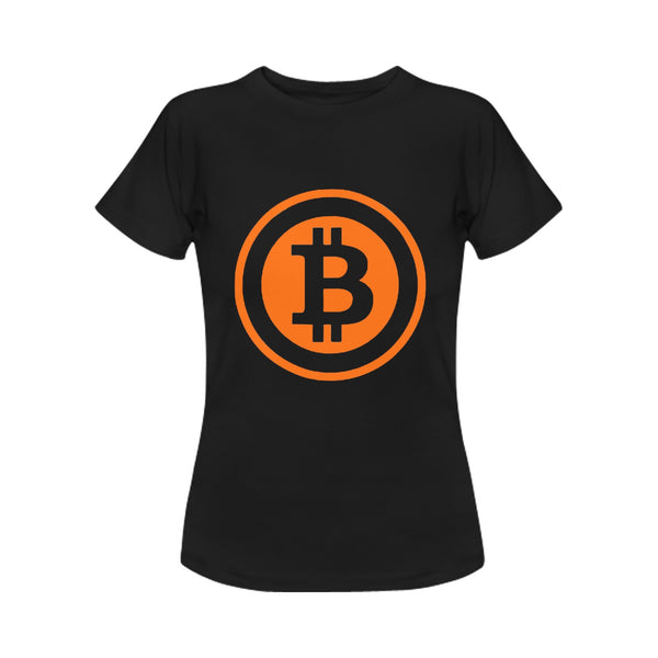 Bitcoin Black & Orange Women's Gildan T-shirt