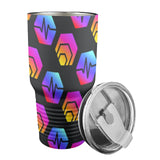 Hex Pulse Combo Black Insulated Stainless Steel Tumbler (30oz ）