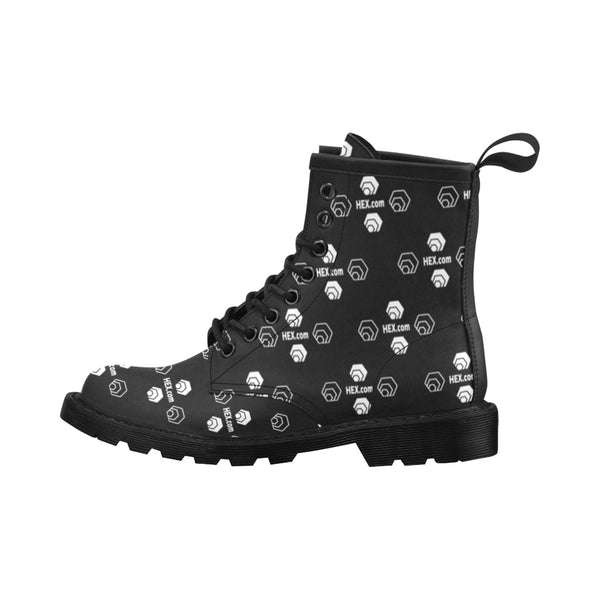 Hex Dot Com White Women's PU Leather Martens Boots