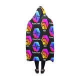 Hex Pulse TEXT Black Hooded Blanket 60"x50"