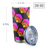 Hex Black Custom Tumbler with Transparent Lid (20oz)