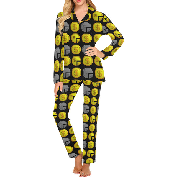 IM ALL 3 BLK Women's Long Pajama Set