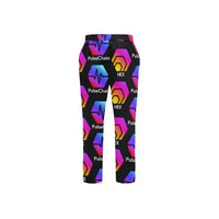 Hex Pulse TEXT Black Men's All Over Print Casual Trousers