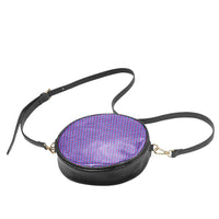 Pulses Small Black Round Messenger Bag