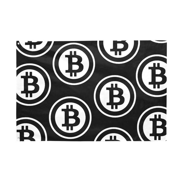 Bitcoins Black Flag (70" x 47") (One Side) - Crypto Wearz