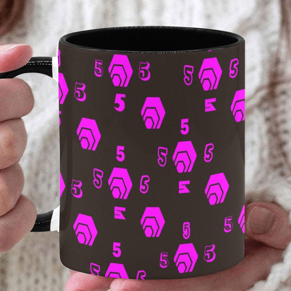 5555 Pink Ceramic Mug With Inner Color (11oz)