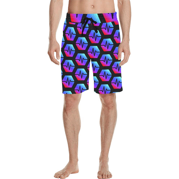 Pulse Black Men's All Over Print Casual Shorts