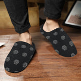 Hex Black & Grey Men's Non-Slip Cotton Slippers