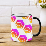 Hex Custom Ceramic Mug With Colored Rim and Handle (11oz)
