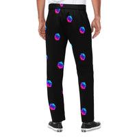 Pulse Small Black Men's All Over Print Casual Trousers
