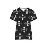 Hex Dot Com White Women's All Over Print Scrub