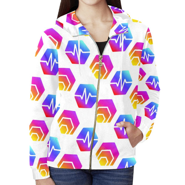 Hex Pulse Combo Women's All Over Print Full Zip Hoodie