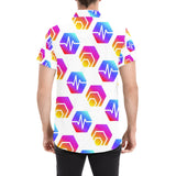 Hex Pulse Combo Men's All Over Print Button Down Short Sleeve Shirt