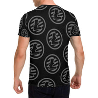 Litecoins Black & Grey Men's All Over Print T-shirt