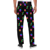 HPX Black Small Men's All Over Print Casual Trousers