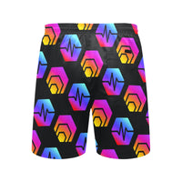 Hex Pulse Combo Black Men's Mid-Length Beach Shorts