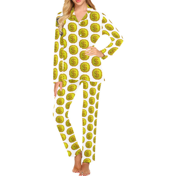 IM 3D WHT Women's Long Pajama Set