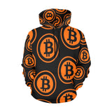 Bitcoin Black & Orange Women's All Over Print Hoodie