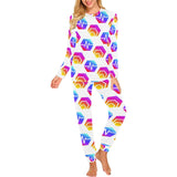 Hex Pulse Combo Women's All Over Print Pajama Set with Trouser Opening