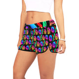 HPXdotCOM Black Women's All Over Print Casual Shorts