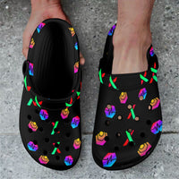 HPX Black Small Custom Print Adults Clogs