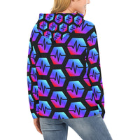 Pulse Black Women's All Over Print Hoodie