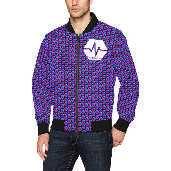 PulseChainDotCom Black Special Edition Men's All Over Print Bomber Jacket