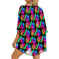 Hex PulseX Pulse Black Women's Kimono Chiffon Cover Up