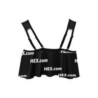 HEXdotcom White Flounce Bikini Top