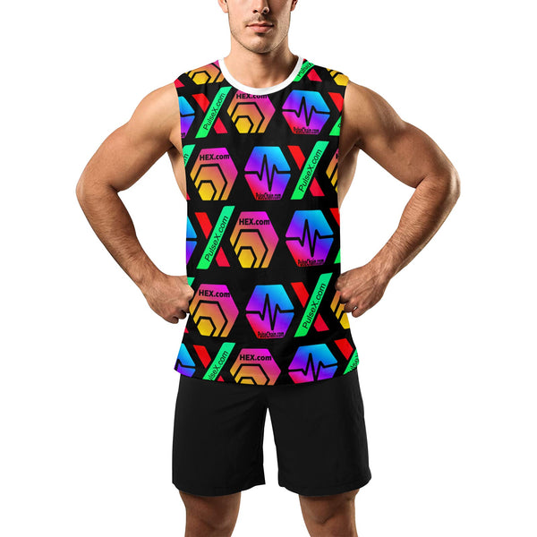 HPXdotCOM Black Men's Open Sides Workout Tank Top