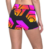 Hex Black Tapered Women's All Over Print Short Leggings