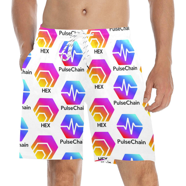 Hex Pulse TEXT Men's Mid-Length Beach Shorts