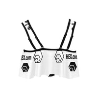 Hex Dot Com Flounce Bikini Top