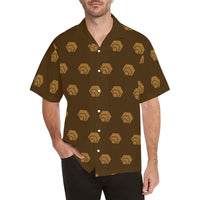 Hex Brown & Tan Men's All Over Print Hawaiian Shirt