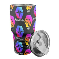 Hex Pulse TEXT Black Insulated Stainless Steel Tumbler (30oz ）