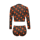 5555 Orange Women Long Sleeve Bikini Set