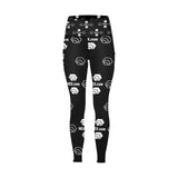 Hex Dot Com White All Over Print High Waist Leggings with Pockets