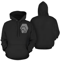 Hex Grey Logo Black Men's All Over Print Hoodie