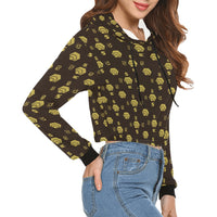 5555 Women's All Over Print Cropped Hoodie