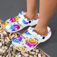 Hex Pulse TEXT Custom Print Adults Clogs