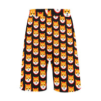 Shiba Inu Black Men's All Over Print Casual Shorts