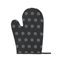 Hex Black & Grey Heat Resistant Oven Mitt With Pot Holder (Four Pieces Set)