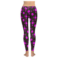 5555 Pink All-Over Low Rise Leggings