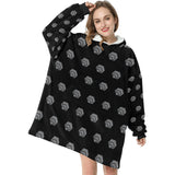 Hex Grey Black Blanket Hoodie for Women