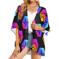 Hex Pulse Combo Black Women's Kimono Chiffon Cover Up